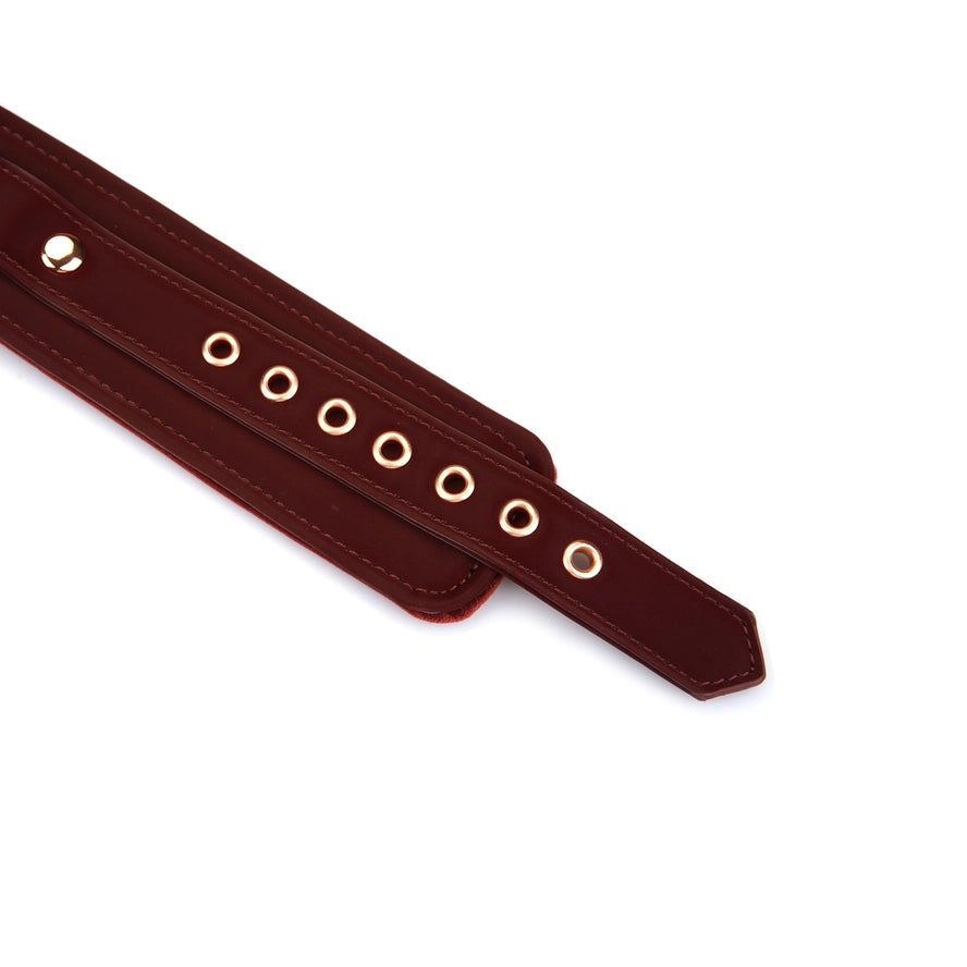 Plush Velour Metallic Burgundy Ankle Cuffs