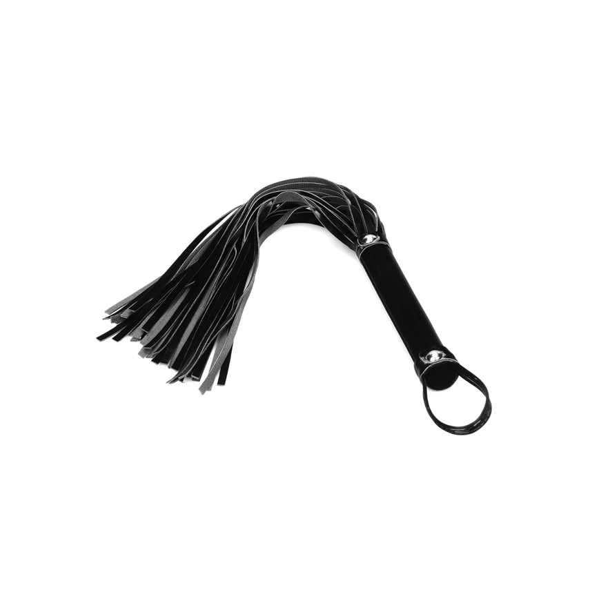 Plush Velour Metallic Black Flogger