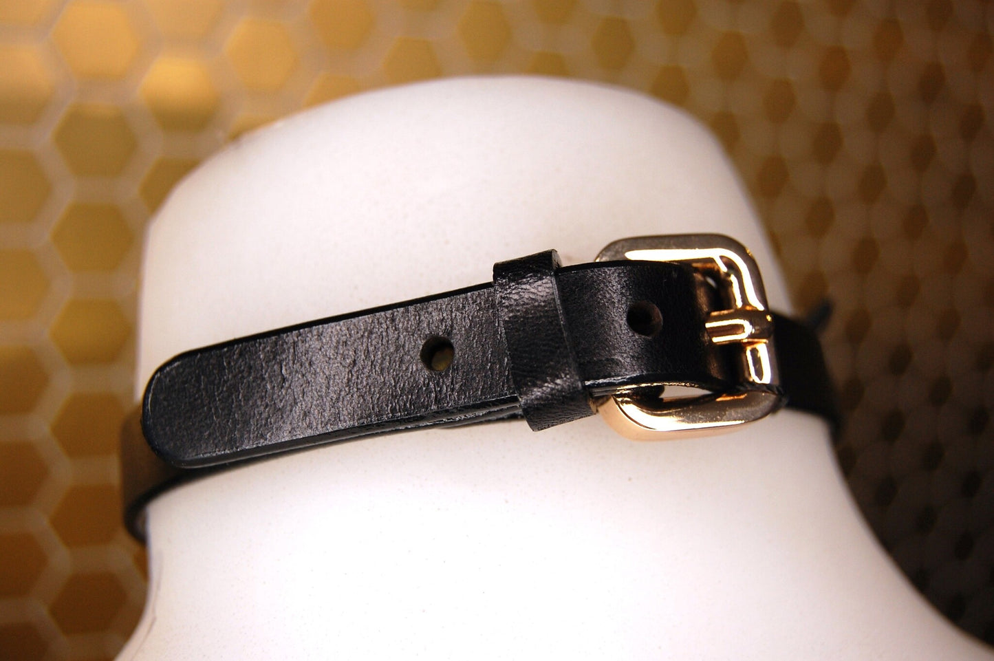 Embla 2.0 Leather Collar Black & Gold