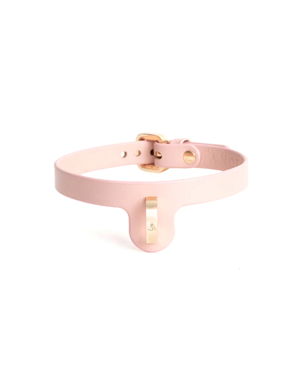 Embla 2.0 Leather Collar Pink & Gold