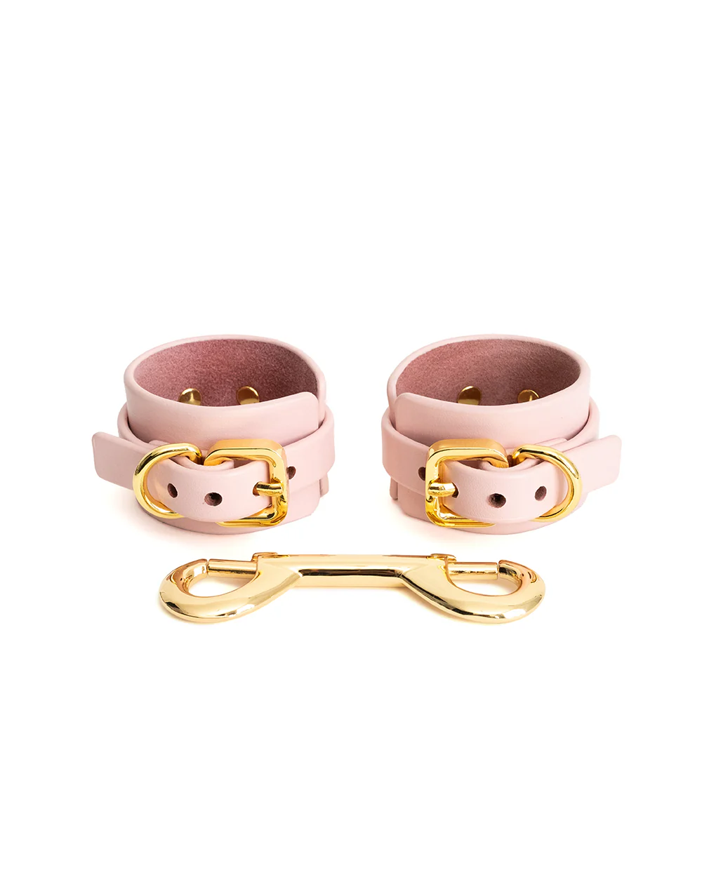 Ora Leather Handcuffs Pink & Gold