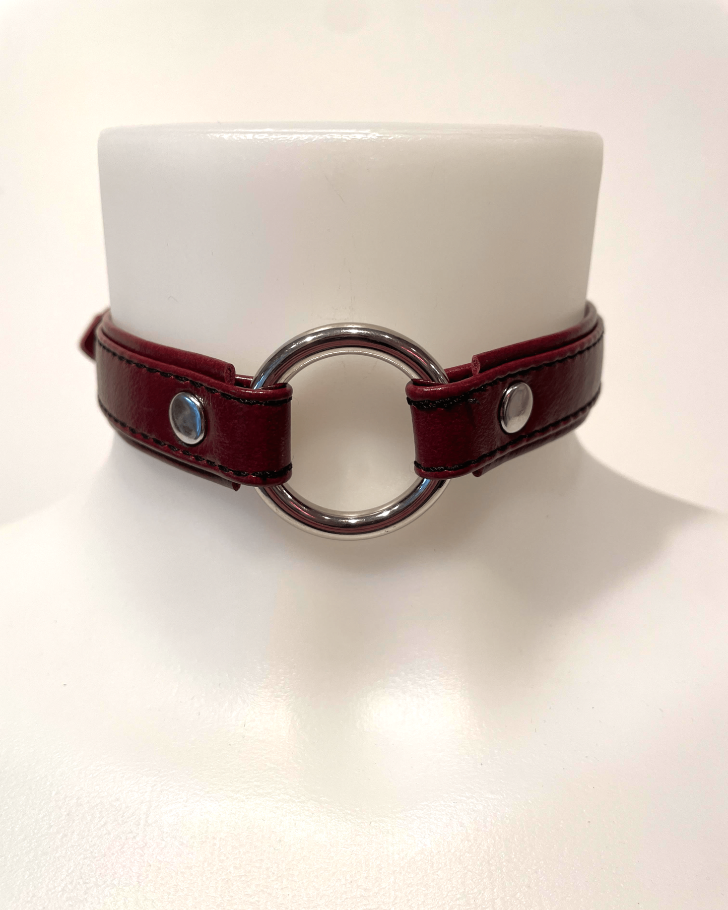 Heron Leather Mini O Ring Collar - Silver Hardware