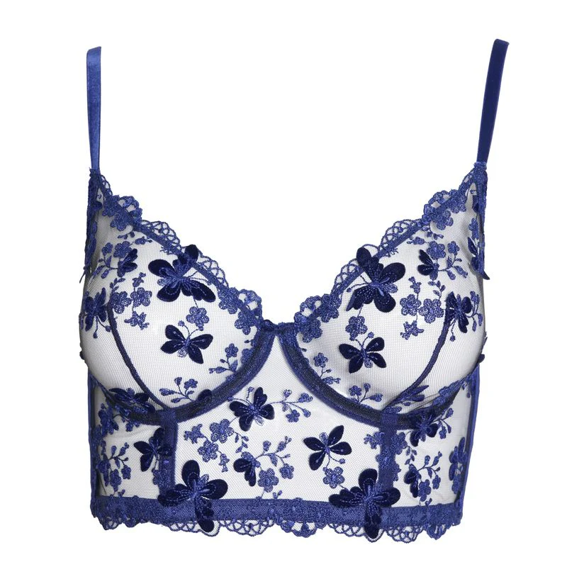 Papillon Longline Bra Navy