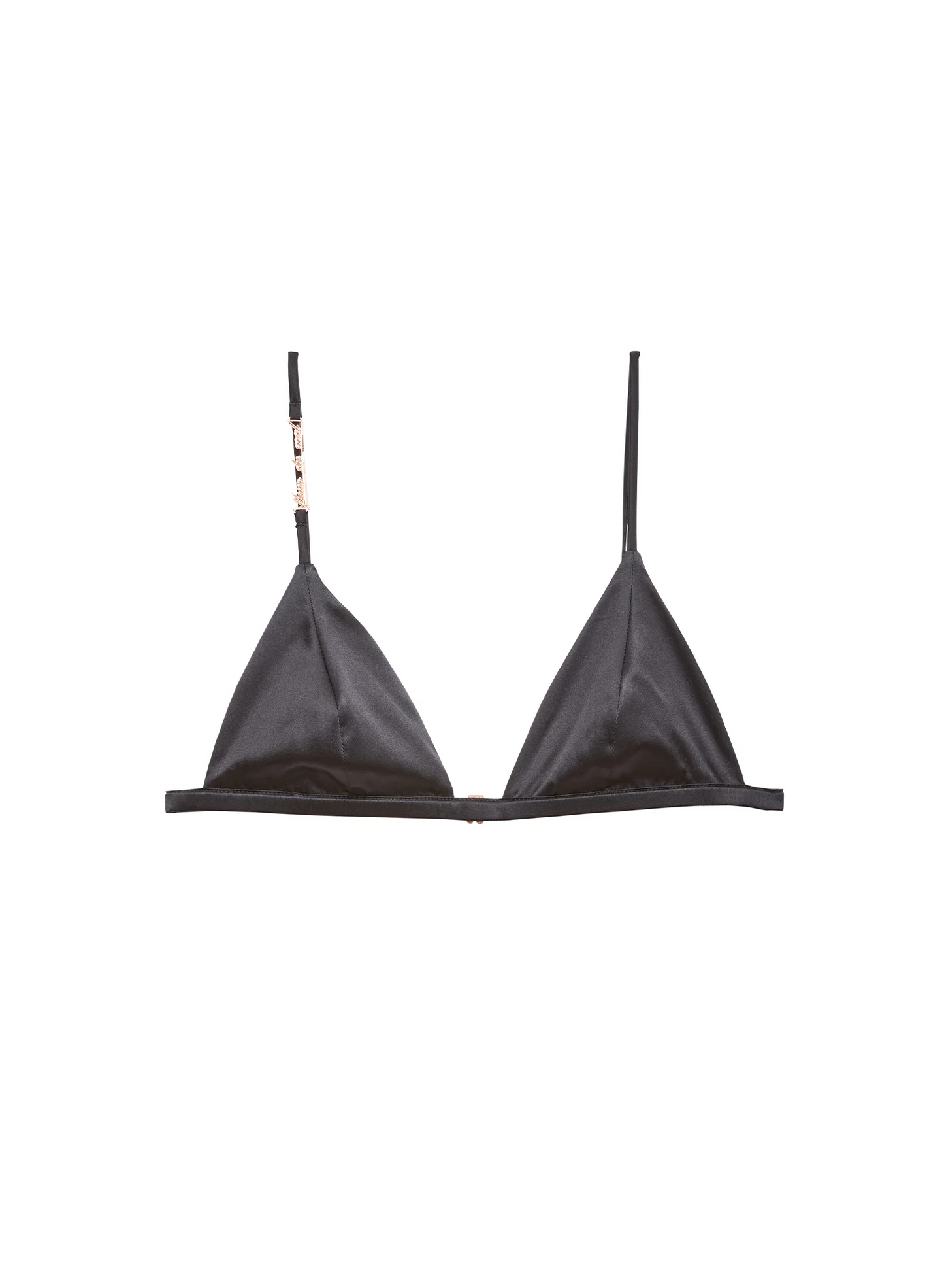 Fleur Du Mal Luxe Silk Triangle Bra Noir