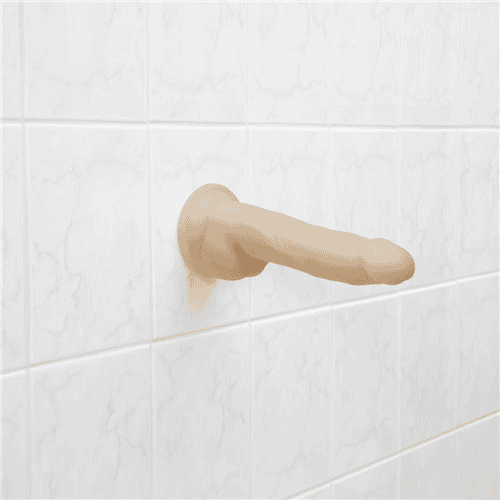 Dual Density Rotating & Vibrating Suction Dildo 8"