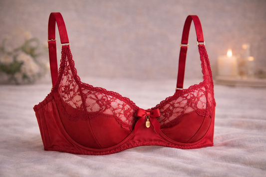 Unwrap the Romance with the Coco de Mer Lucky Red Balcony Bra