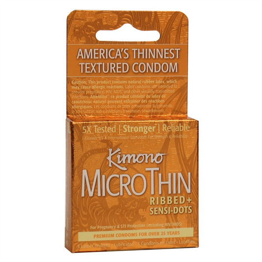 Kimono MicroThin Condoms Ribbed + SensiDots