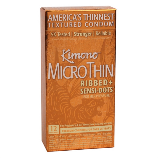 Kimono MicroThin Condoms Ribbed + SensiDots