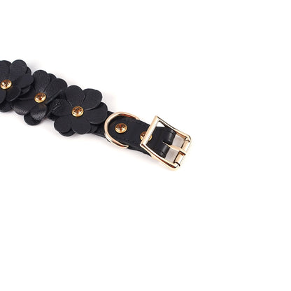 Night Blossom Leather Hand Cuffs