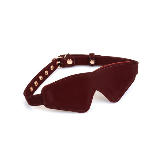 Plush Velour Metallic Burgundy Blindfold