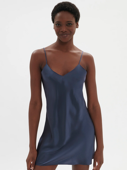 Dream Silk Chemise Cinder Blue