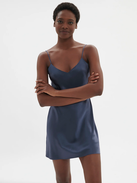 Dream Silk Chemise Cinder Blue