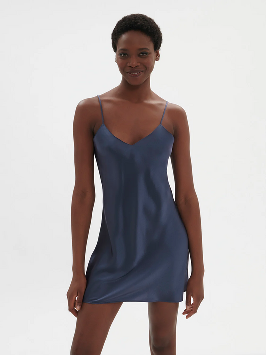 Dream Silk Chemise Cinder Blue