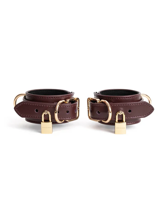 Estrid Handcuffs Burgundy with Gold Lock