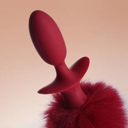 White Remote-control Swinging & Vibrating Faux Fur Tail Plug