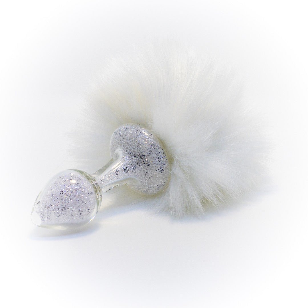 White Magnetic Sparkle Bunny Tail