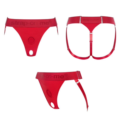 Unique Double Dildo Harness One Size Red