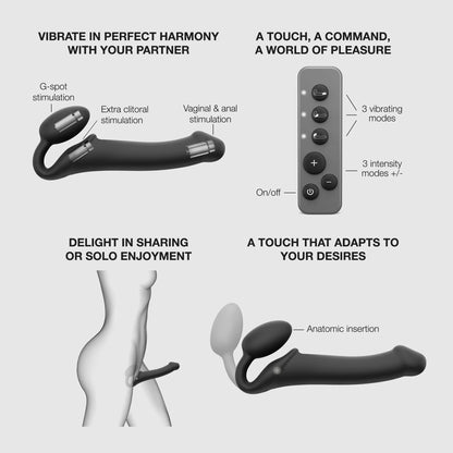 Vibrating Bendable Strap-On Medium