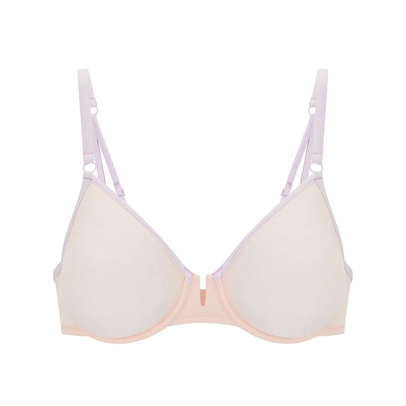 Rosalie Sheer Mesh Bra Petal Powder