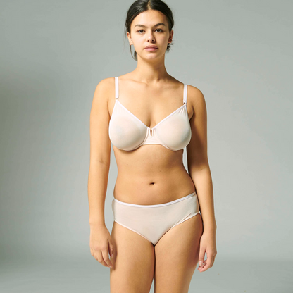 Rosalie Sheer Mesh Bra Petal Powder