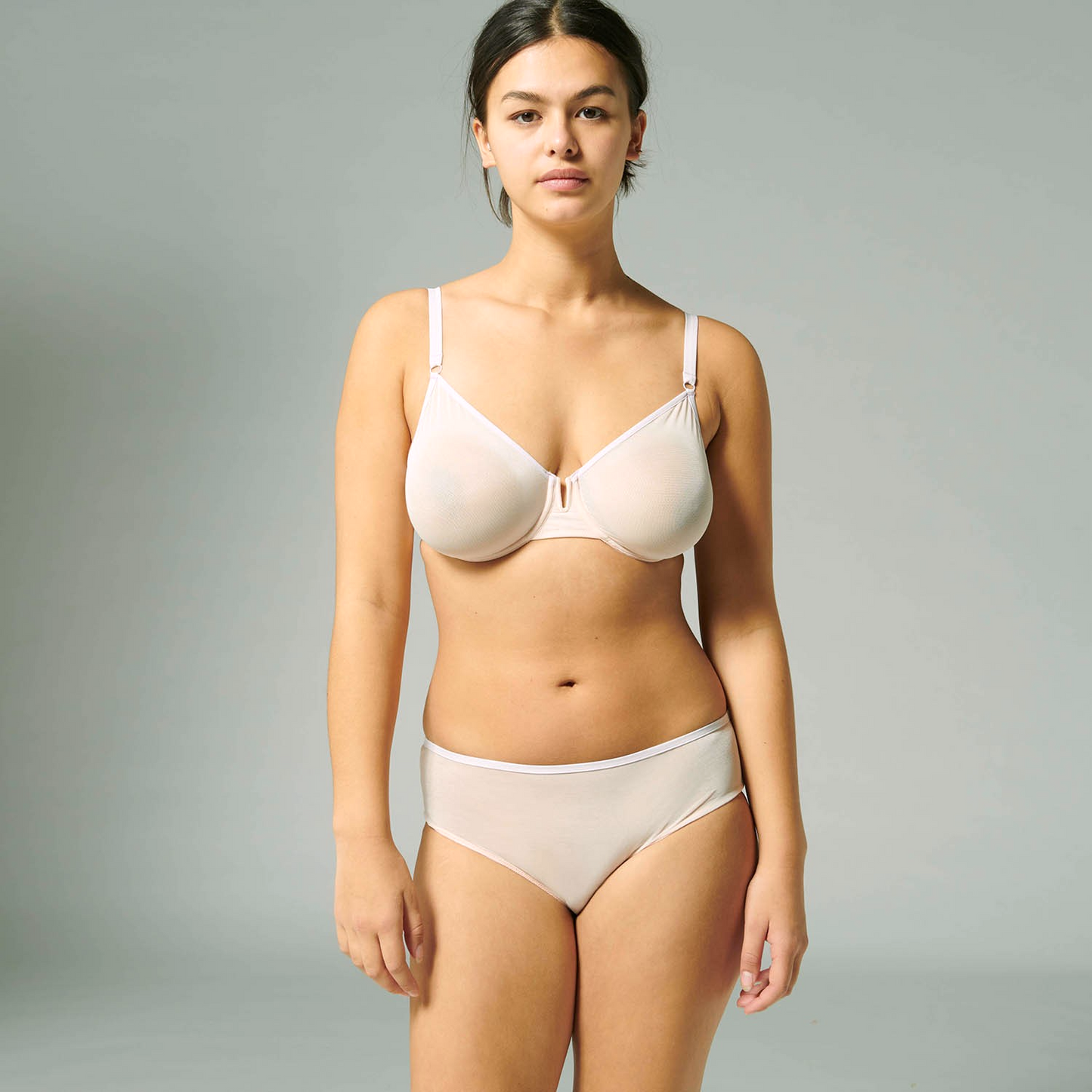 Rosalie Sheer Mesh Shorty Petal Powder