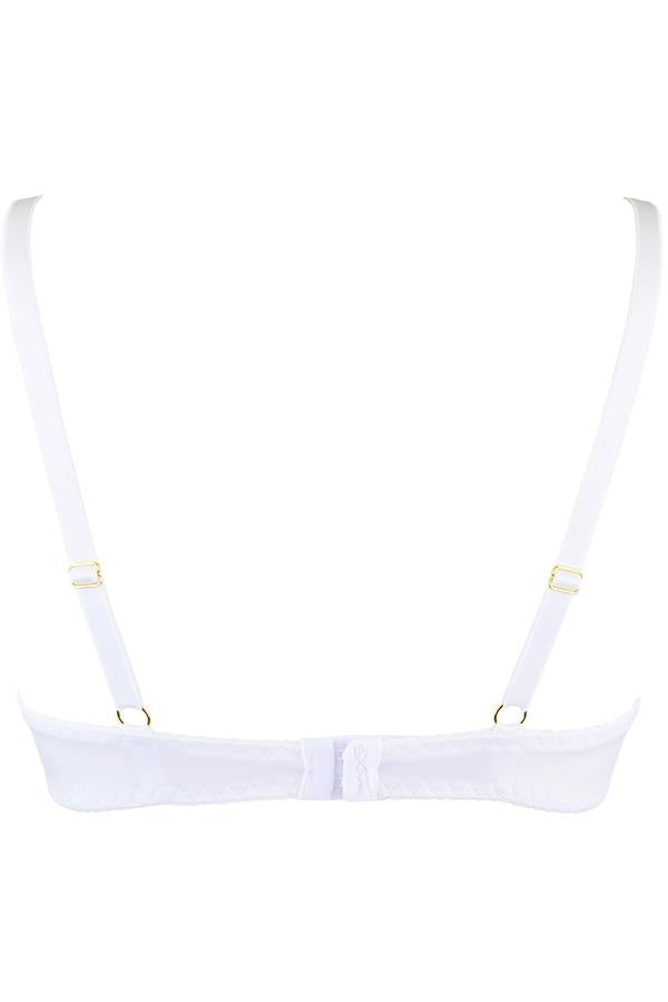 Studded Quarter Cup Bra White