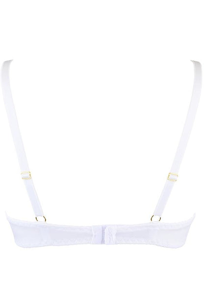 Studded Quarter Cup Bra White