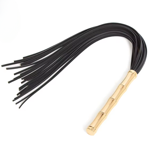 Bamboo D'Or Luxe Black Leather Flogger