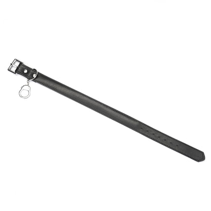 Black Leather Choker with Handcuff