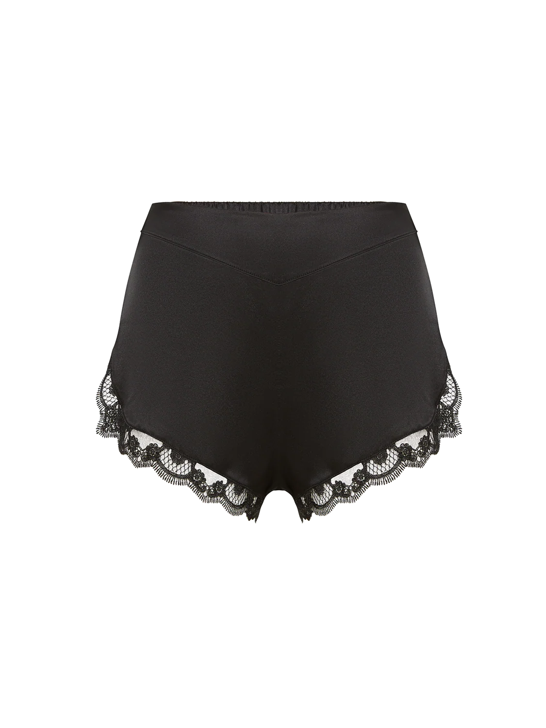 Love Me Silk Embroidery Short Black