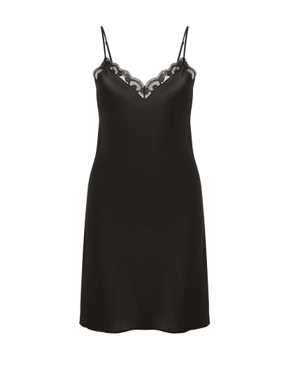 Love Me Silk Nightdress Black