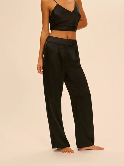 Love Me Silk Trousers Black