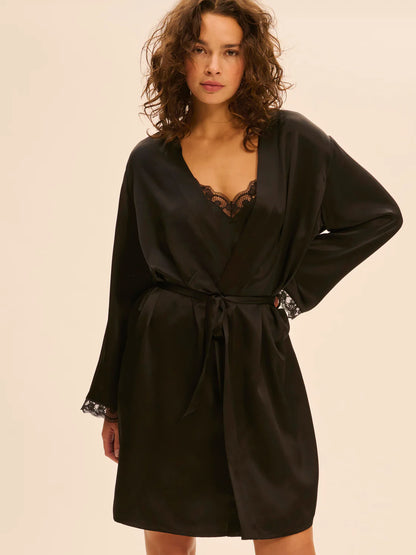 Love Me Silk Kimono Black