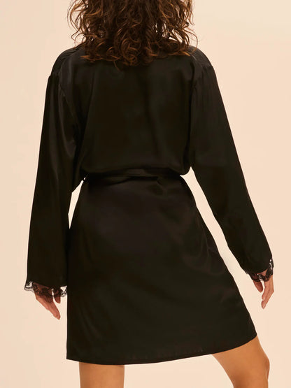 Love Me Silk Kimono Black