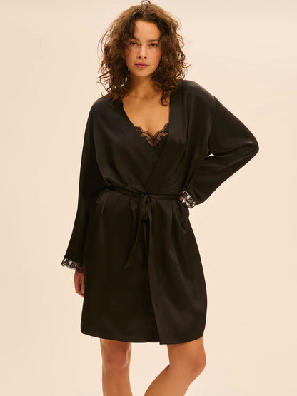 Love Me Silk Kimono Black