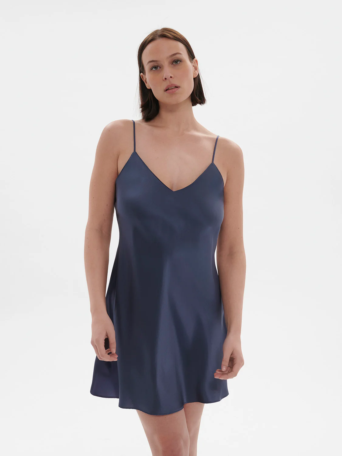 Dream Silk Chemise Cinder Blue