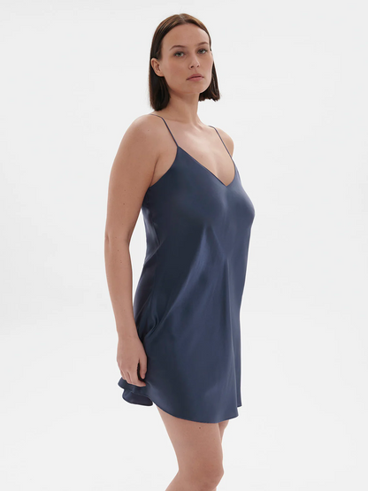 Dream Silk Chemise Cinder Blue