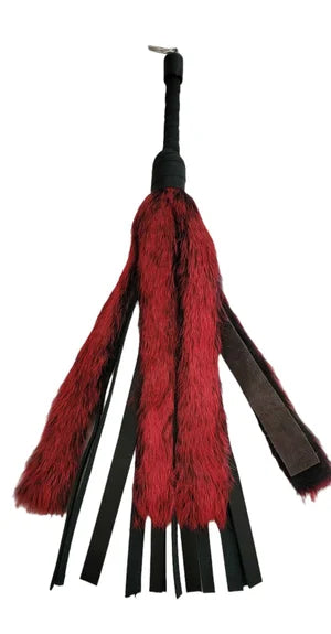 16" Rabbit Fur and Leather Flogger