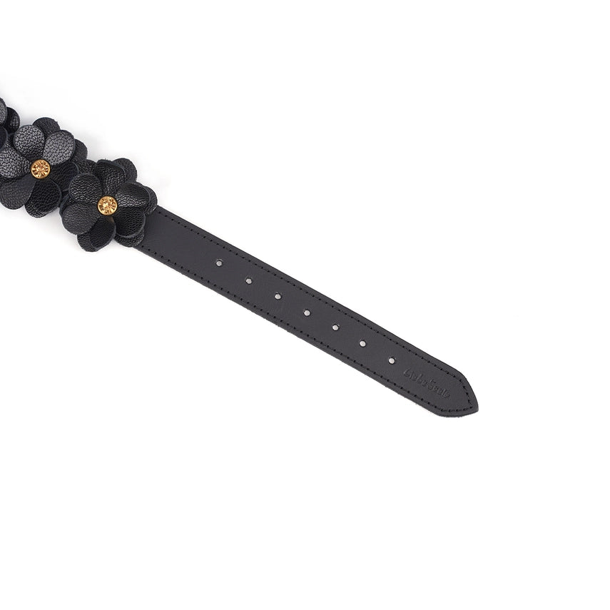 Night Blossom Leather Hand Cuffs