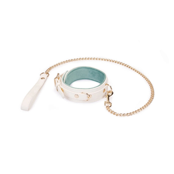 Plush Velour Creamy Collar and Leash