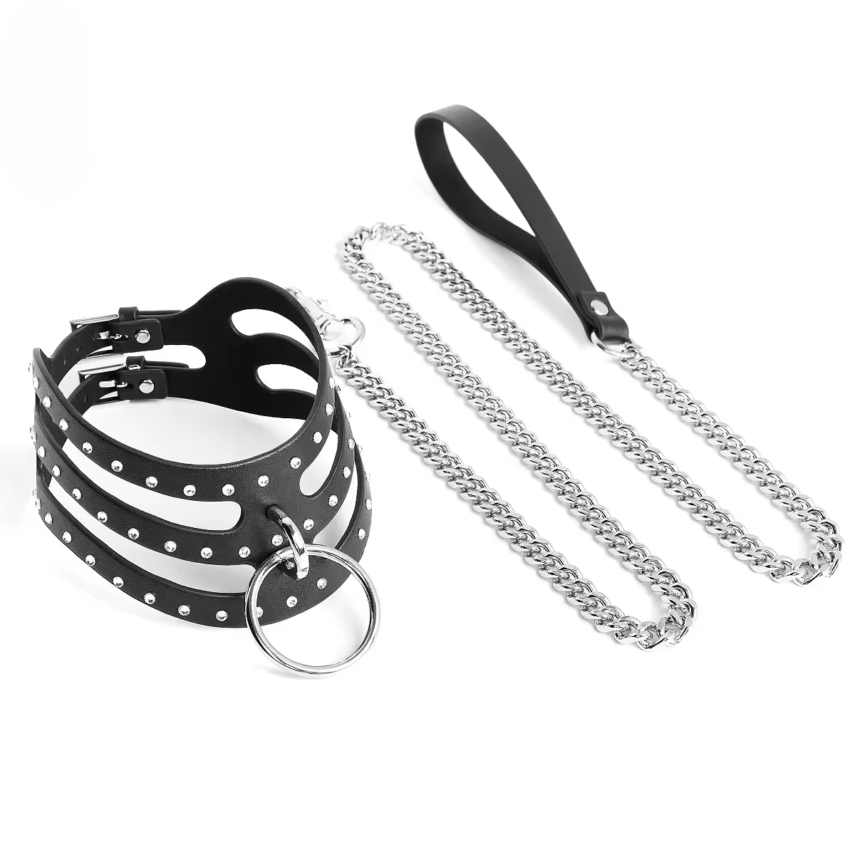 Diamant Vegan Leather Collar with Leash