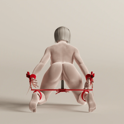 Bowknot Spreader Bar w/ Dildo Mounting Restraint Set