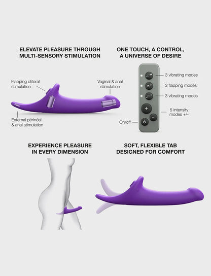 Multi-Orgasm Vibrating Strap On Dildo Small
