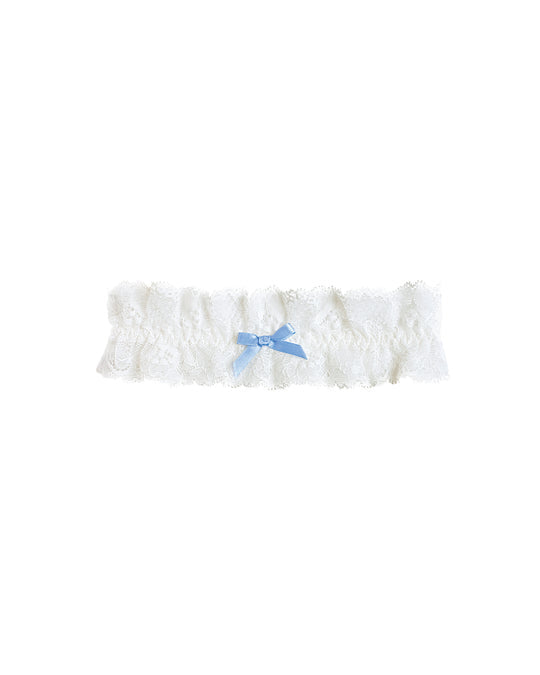 Ivory & Blue Lace Bridal Garter O/S