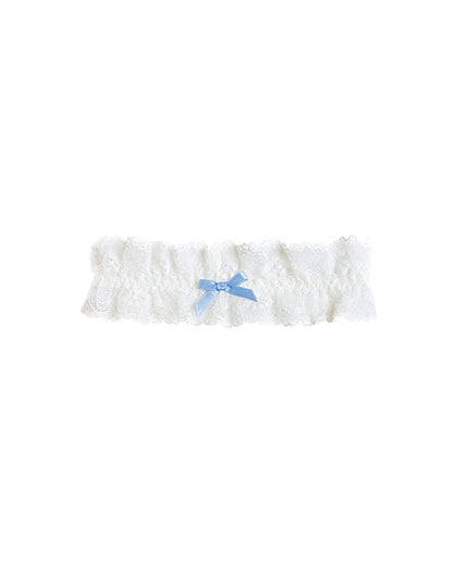 Ivory & Blue Lace Bridal Garter O/S
