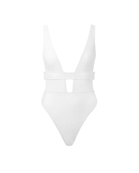 Lucerne Plunge Swimsuit White