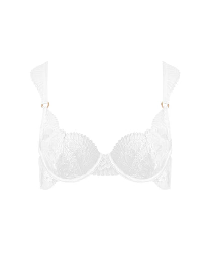 Gabriella Floral Embroidered Bra White