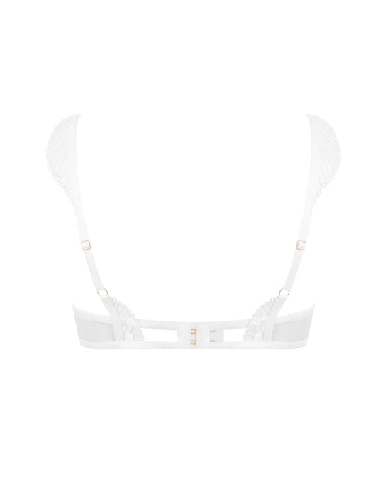 Gabriella Floral Embroidered Bra White