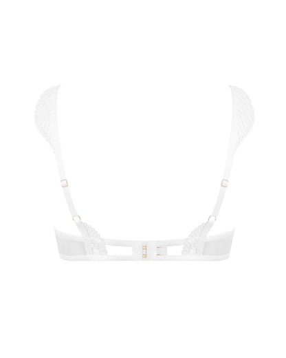 Gabriella Floral Embroidered Bra White