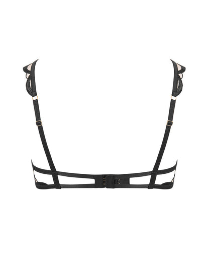 Belle Sheer Bow Bra Black